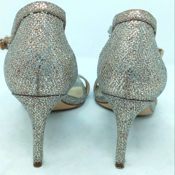 Michael kors gold sparkle shoes 6 1/2 medium 3 1/2"heel - Picture 4 of 8